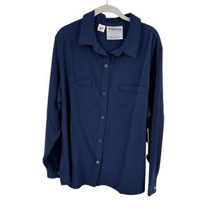 Silverts Magnetic Button Adaptive Magnetic Closure Faux Button Up Shirt  XLarge